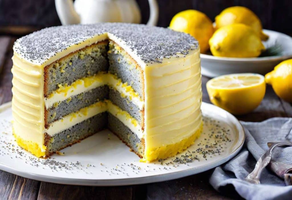 Recette de layer cake citron-pavot : un gâteau joli et savoureux