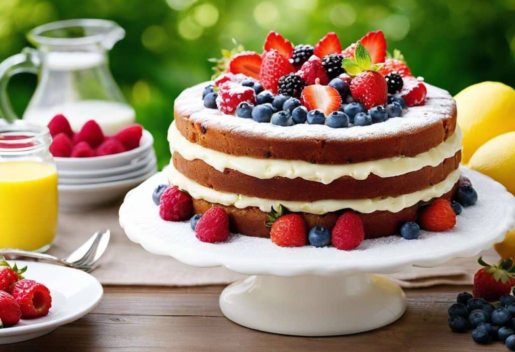 Gâteau fruits léger savoureux pour anniversaire estival