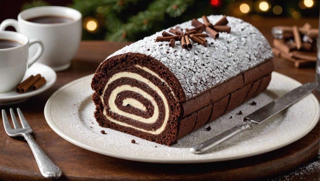 Bûche roulée au chocolat : recette facile pour un dessert festif