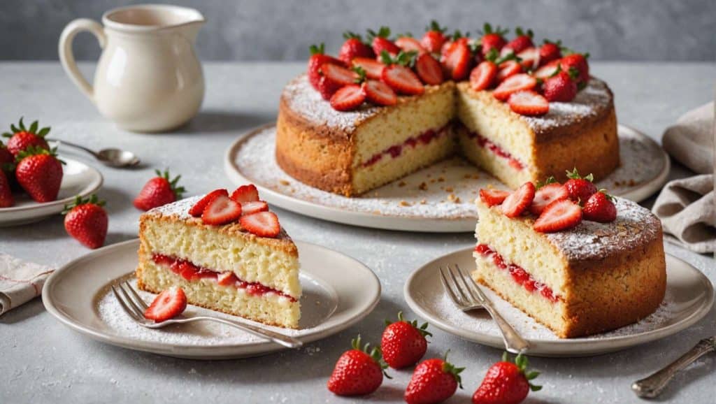 Recette cake amandes fraises simple délicieux
