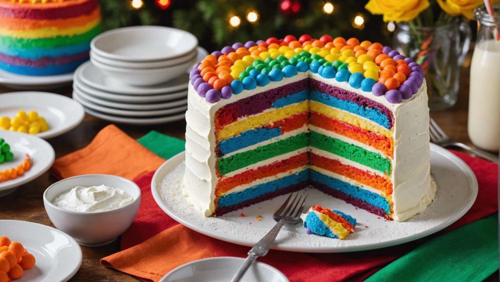 Rainbow cake facile apportez couleur votre table d’anniversaire