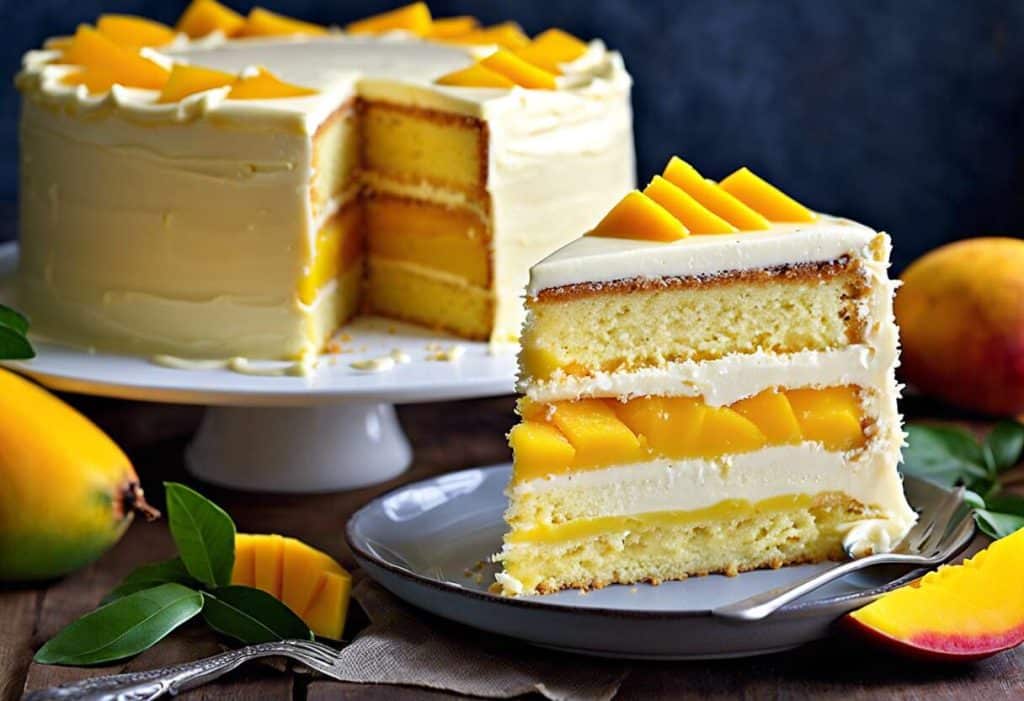 Layer cake vanille et mangue : recette gourmande et colorée