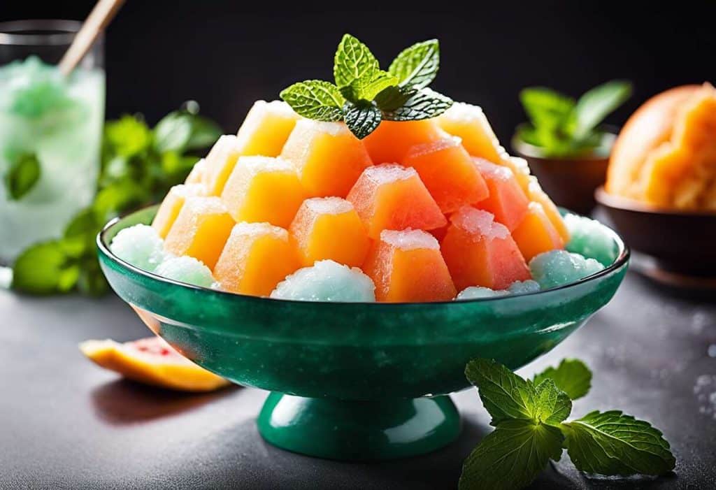 Recette de kakigori au melon : dessert glacé japonais rafraîchissant
