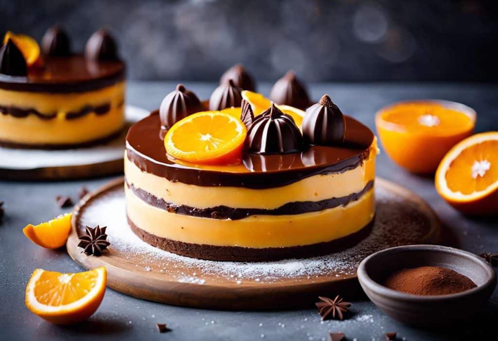 Entremets individuels au chocolat et à l'orange : recette gourmande