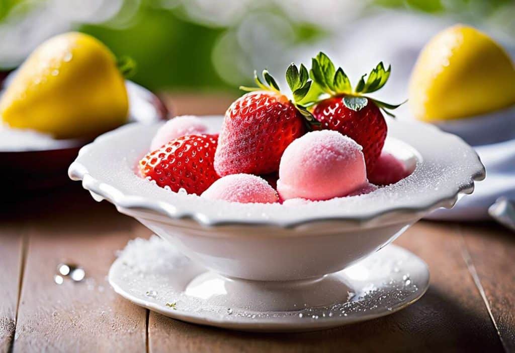 Recette facile sorbet fraise saveurs d’été bouche