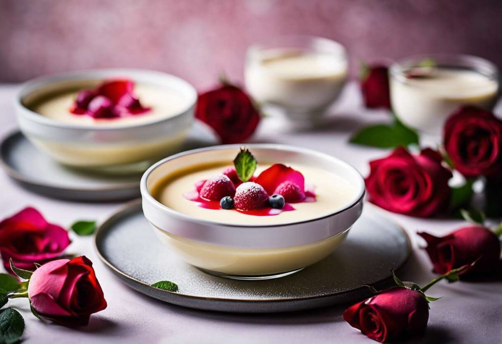 Panna cotta à la rose : élégance et finesse en dessert