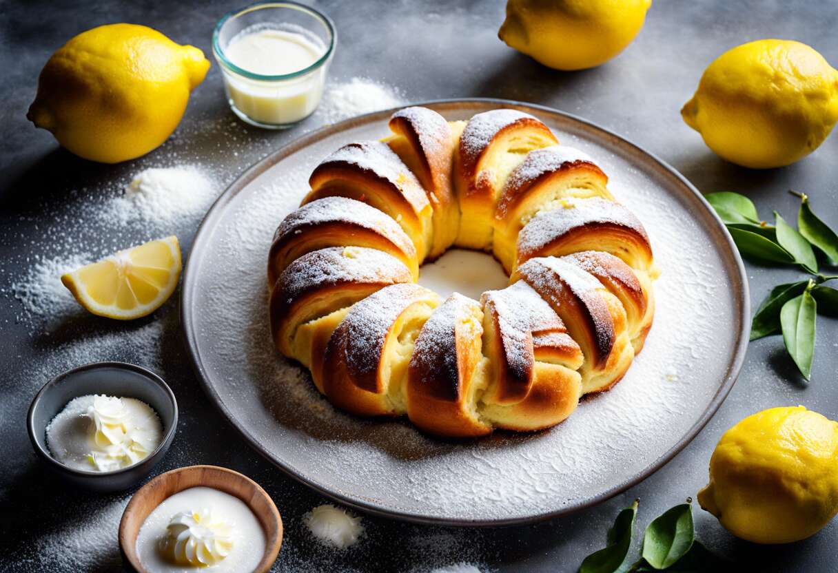 Brioche à effeuiller au citron : recette facile de Pull-Apart Bread