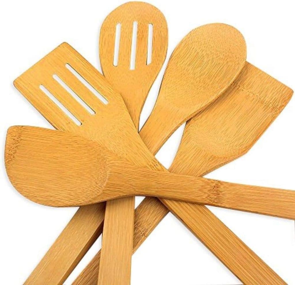 "Test Hollylife : ensemble d'Ustensiles en Bambou pour Cuisine Antiadhésive"