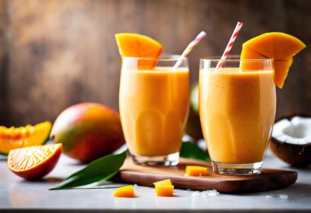 Recette smoothie mangue, orange coco délice tropical