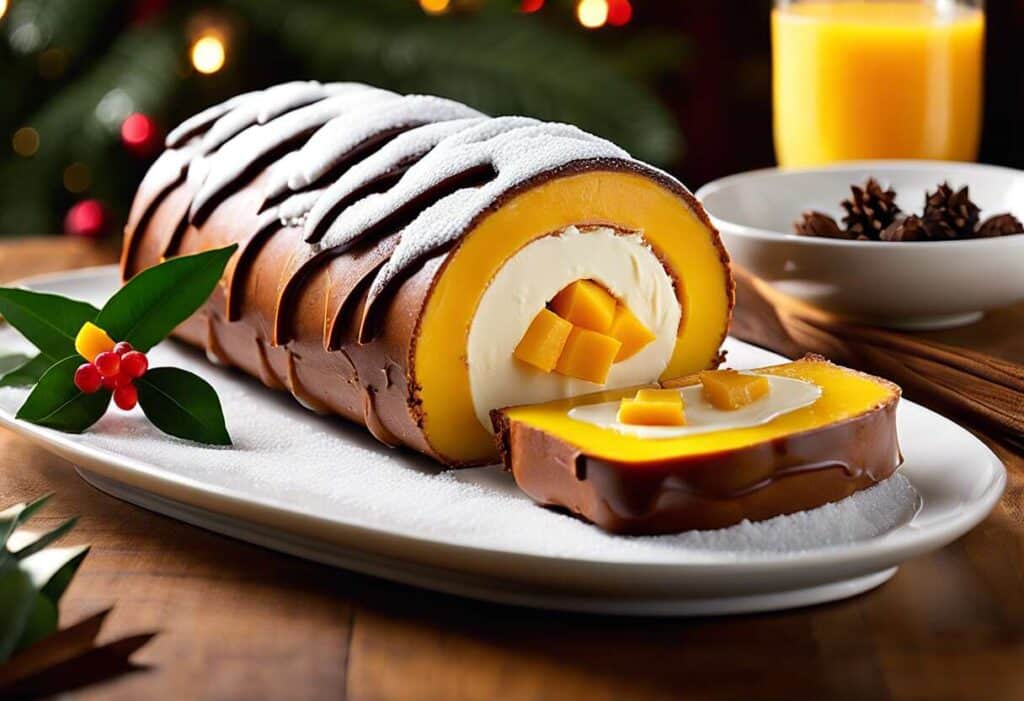 Bûche mangue-vanille pour Nouvel recette festive gourmande