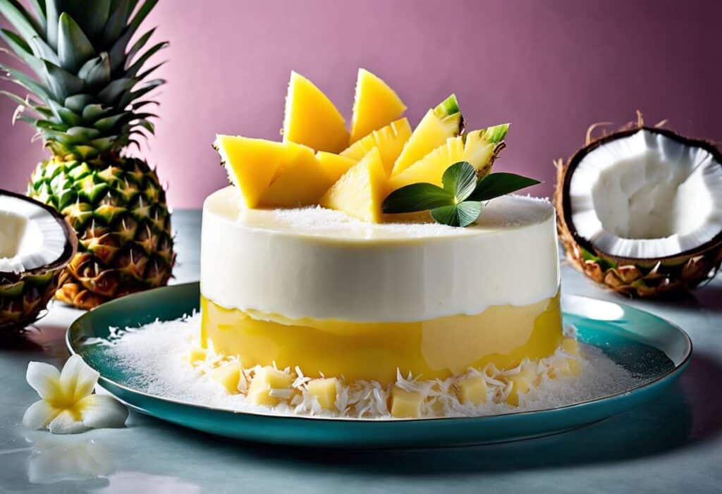 Recette d'entremets ananas et noix de coco : saveurs tropicales en dessert