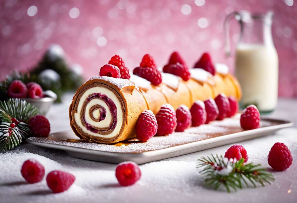 Bûche roulée framboise et vanille facile : recette festive pour Noël