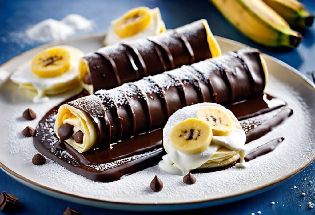 Recette facile : makis de crêpes à la banane et au chocolat