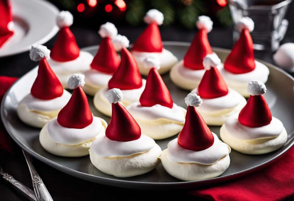 Meringues bonnet de Père Noël : recette festive pour Noël 2024