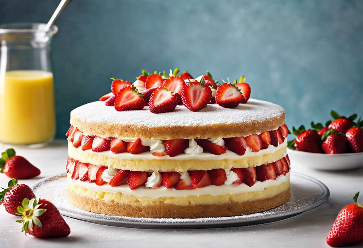 Recette facile de layer cake vanille-fraise : saveurs et gourmandise