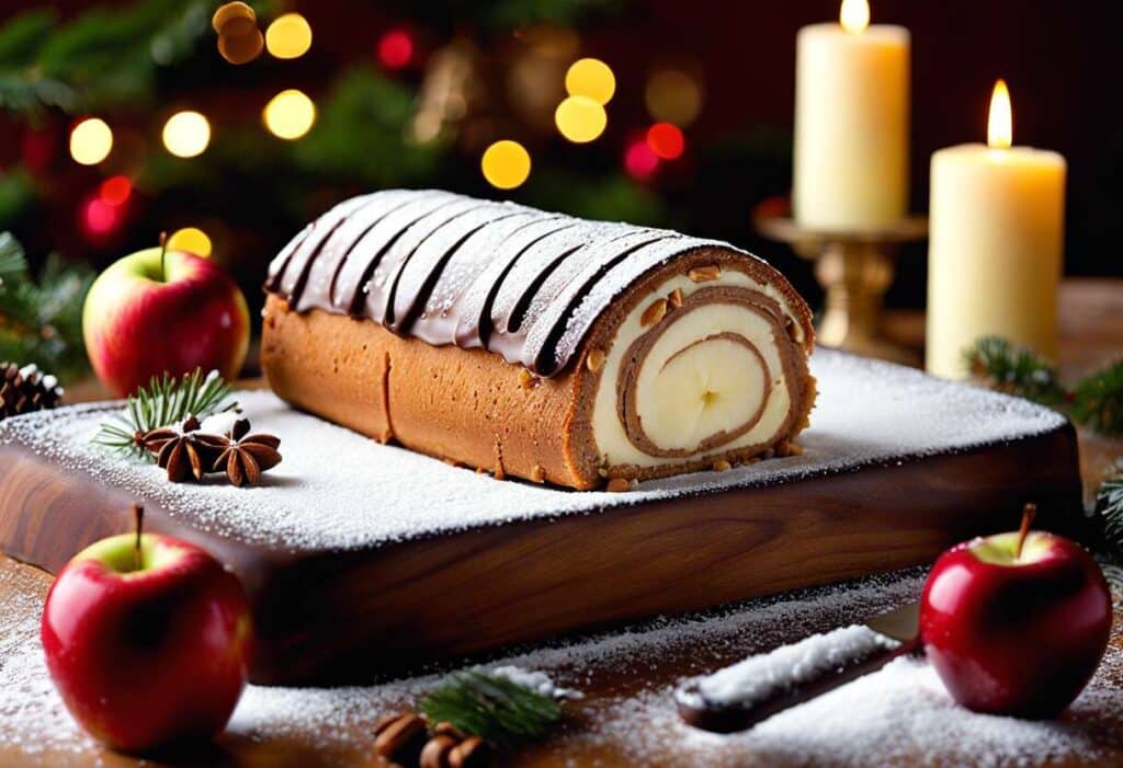 Bûche de Noël pomme-noisette : recette festive et gourmande